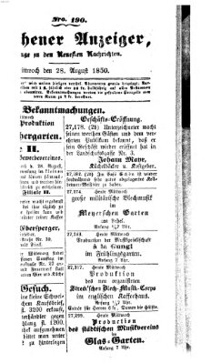 Neueste Nachrichten aus dem Gebiete der Politik (Münchner neueste Nachrichten) Mittwoch 28. August 1850