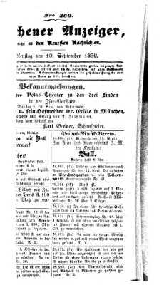 Neueste Nachrichten aus dem Gebiete der Politik (Münchner neueste Nachrichten) Dienstag 10. September 1850