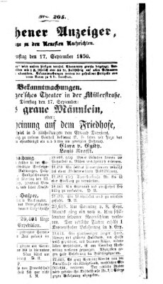 Neueste Nachrichten aus dem Gebiete der Politik (Münchner neueste Nachrichten) Dienstag 17. September 1850