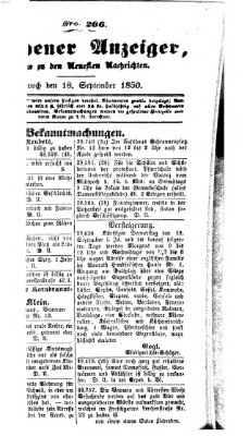 Neueste Nachrichten aus dem Gebiete der Politik (Münchner neueste Nachrichten) Mittwoch 18. September 1850