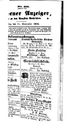 Neueste Nachrichten aus dem Gebiete der Politik (Münchner neueste Nachrichten) Samstag 21. September 1850