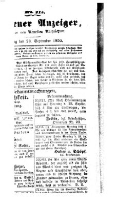 Neueste Nachrichten aus dem Gebiete der Politik (Münchner neueste Nachrichten) Samstag 28. September 1850