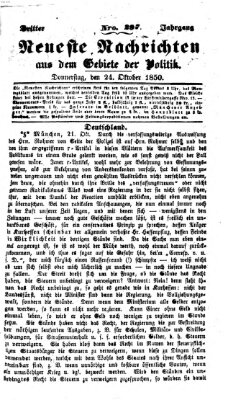 Neueste Nachrichten aus dem Gebiete der Politik (Münchner neueste Nachrichten) Donnerstag 24. Oktober 1850