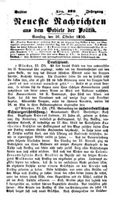 Neueste Nachrichten aus dem Gebiete der Politik (Münchner neueste Nachrichten) Samstag 26. Oktober 1850