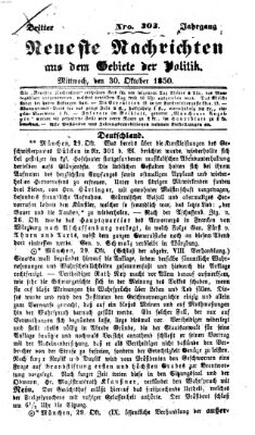 Neueste Nachrichten aus dem Gebiete der Politik (Münchner neueste Nachrichten) Mittwoch 30. Oktober 1850