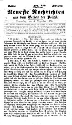 Neueste Nachrichten aus dem Gebiete der Politik (Münchner neueste Nachrichten) Donnerstag 5. Dezember 1850