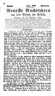 Neueste Nachrichten aus dem Gebiete der Politik (Münchner neueste Nachrichten) Samstag 14. Dezember 1850