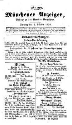 Neueste Nachrichten aus dem Gebiete der Politik (Münchner neueste Nachrichten) Samstag 5. Oktober 1850