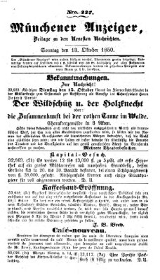 Neueste Nachrichten aus dem Gebiete der Politik (Münchner neueste Nachrichten) Sonntag 13. Oktober 1850