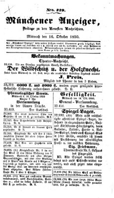 Neueste Nachrichten aus dem Gebiete der Politik (Münchner neueste Nachrichten) Mittwoch 16. Oktober 1850