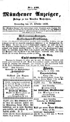 Neueste Nachrichten aus dem Gebiete der Politik (Münchner neueste Nachrichten) Donnerstag 17. Oktober 1850