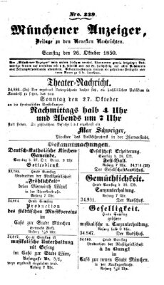 Neueste Nachrichten aus dem Gebiete der Politik (Münchner neueste Nachrichten) Samstag 26. Oktober 1850