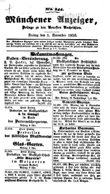 Neueste Nachrichten aus dem Gebiete der Politik (Münchner neueste Nachrichten) Freitag 1. November 1850