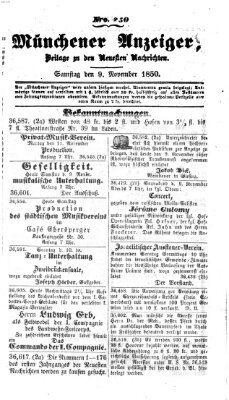 Neueste Nachrichten aus dem Gebiete der Politik (Münchner neueste Nachrichten) Samstag 9. November 1850