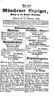 Neueste Nachrichten aus dem Gebiete der Politik (Münchner neueste Nachrichten) Mittwoch 13. November 1850