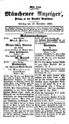 Neueste Nachrichten aus dem Gebiete der Politik (Münchner neueste Nachrichten) Dienstag 19. November 1850