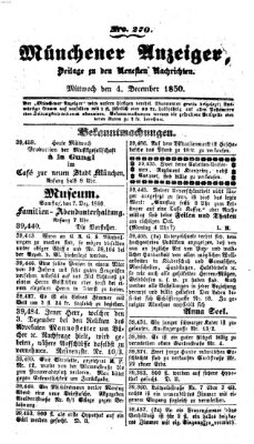 Neueste Nachrichten aus dem Gebiete der Politik (Münchner neueste Nachrichten) Mittwoch 4. Dezember 1850