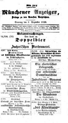 Neueste Nachrichten aus dem Gebiete der Politik (Münchner neueste Nachrichten) Sonntag 8. Dezember 1850