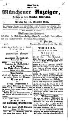 Neueste Nachrichten aus dem Gebiete der Politik (Münchner neueste Nachrichten) Dienstag 10. Dezember 1850