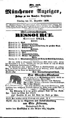 Neueste Nachrichten aus dem Gebiete der Politik (Münchner neueste Nachrichten) Dienstag 31. Dezember 1850