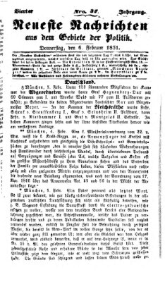 Neueste Nachrichten aus dem Gebiete der Politik (Münchner neueste Nachrichten) Donnerstag 6. Februar 1851