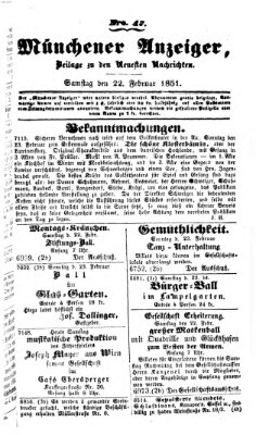 Neueste Nachrichten aus dem Gebiete der Politik (Münchner neueste Nachrichten) Samstag 22. Februar 1851