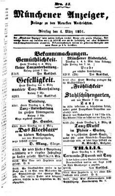 Neueste Nachrichten aus dem Gebiete der Politik (Münchner neueste Nachrichten) Dienstag 4. März 1851