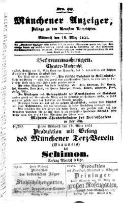 Neueste Nachrichten aus dem Gebiete der Politik (Münchner neueste Nachrichten) Mittwoch 19. März 1851