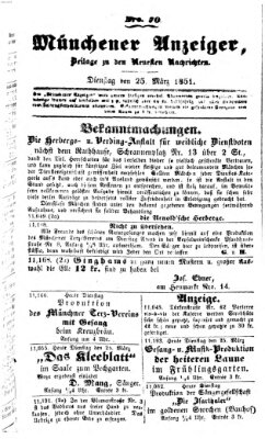 Neueste Nachrichten aus dem Gebiete der Politik (Münchner neueste Nachrichten) Dienstag 25. März 1851