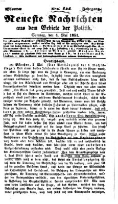 Neueste Nachrichten aus dem Gebiete der Politik (Münchner neueste Nachrichten) Sonntag 4. Mai 1851