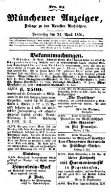 Neueste Nachrichten aus dem Gebiete der Politik (Münchner neueste Nachrichten) Donnerstag 24. April 1851