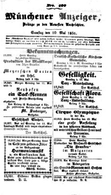 Neueste Nachrichten aus dem Gebiete der Politik (Münchner neueste Nachrichten) Samstag 10. Mai 1851