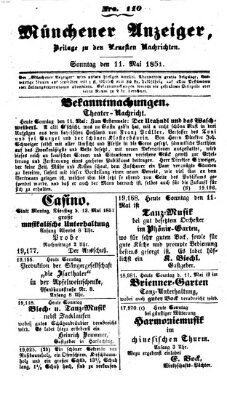 Neueste Nachrichten aus dem Gebiete der Politik (Münchner neueste Nachrichten) Sonntag 11. Mai 1851