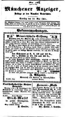 Neueste Nachrichten aus dem Gebiete der Politik (Münchner neueste Nachrichten) Samstag 24. Mai 1851