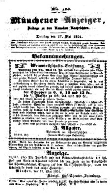 Neueste Nachrichten aus dem Gebiete der Politik (Münchner neueste Nachrichten) Dienstag 27. Mai 1851