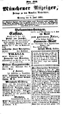 Neueste Nachrichten aus dem Gebiete der Politik (Münchner neueste Nachrichten) Sonntag 8. Juni 1851