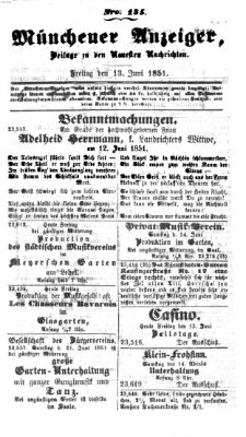 Neueste Nachrichten aus dem Gebiete der Politik (Münchner neueste Nachrichten) Freitag 13. Juni 1851