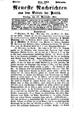 Neueste Nachrichten aus dem Gebiete der Politik (Münchner neueste Nachrichten) Dienstag 23. September 1851