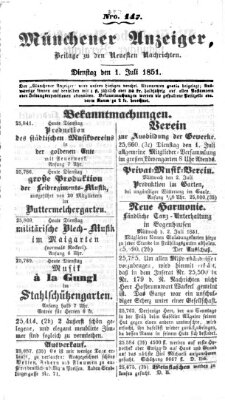 Neueste Nachrichten aus dem Gebiete der Politik (Münchner neueste Nachrichten) Dienstag 1. Juli 1851