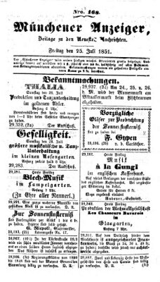 Neueste Nachrichten aus dem Gebiete der Politik (Münchner neueste Nachrichten) Freitag 25. Juli 1851