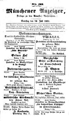 Neueste Nachrichten aus dem Gebiete der Politik (Münchner neueste Nachrichten) Samstag 26. Juli 1851