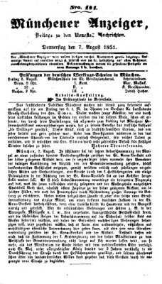 Neueste Nachrichten aus dem Gebiete der Politik (Münchner neueste Nachrichten) Donnerstag 7. August 1851