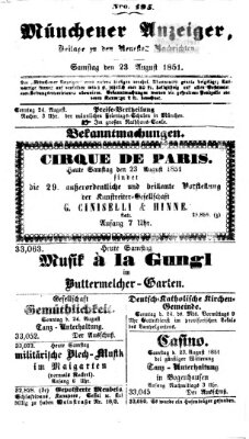 Neueste Nachrichten aus dem Gebiete der Politik (Münchner neueste Nachrichten) Samstag 23. August 1851