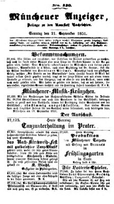 Neueste Nachrichten aus dem Gebiete der Politik (Münchner neueste Nachrichten) Sonntag 21. September 1851