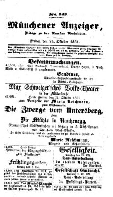 Neueste Nachrichten aus dem Gebiete der Politik (Münchner neueste Nachrichten) Freitag 24. Oktober 1851