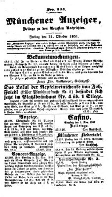 Neueste Nachrichten aus dem Gebiete der Politik (Münchner neueste Nachrichten) Freitag 31. Oktober 1851