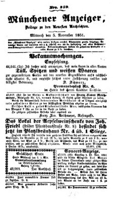 Neueste Nachrichten aus dem Gebiete der Politik (Münchner neueste Nachrichten) Mittwoch 5. November 1851