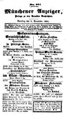 Neueste Nachrichten aus dem Gebiete der Politik (Münchner neueste Nachrichten) Samstag 8. November 1851