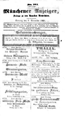 Neueste Nachrichten aus dem Gebiete der Politik (Münchner neueste Nachrichten) Sonntag 9. November 1851