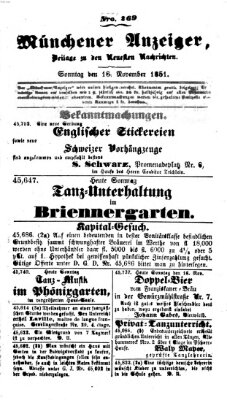 Neueste Nachrichten aus dem Gebiete der Politik (Münchner neueste Nachrichten) Sonntag 16. November 1851